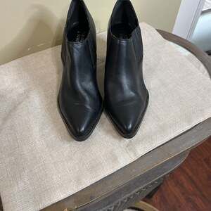 Bleecker & Bond Black Leather Ankle Boots, Size 7M